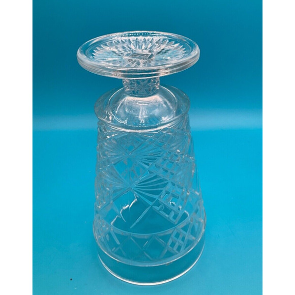 Vintage Grandma Core Hazel Atlas Ice Tea Glass  6" Embellished Pressed Glass - Picture 2 of 4